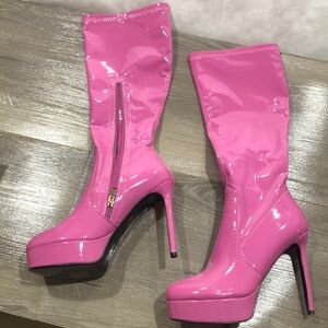 Pink Heeled Boots